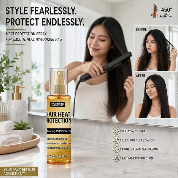 Hårvärmeskyddsspray Termisk Sköldmist för Styling