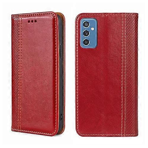 Til Samsung Galaxy M52 5G Grid Texture Magnetisk Flip Læder Telefoncover