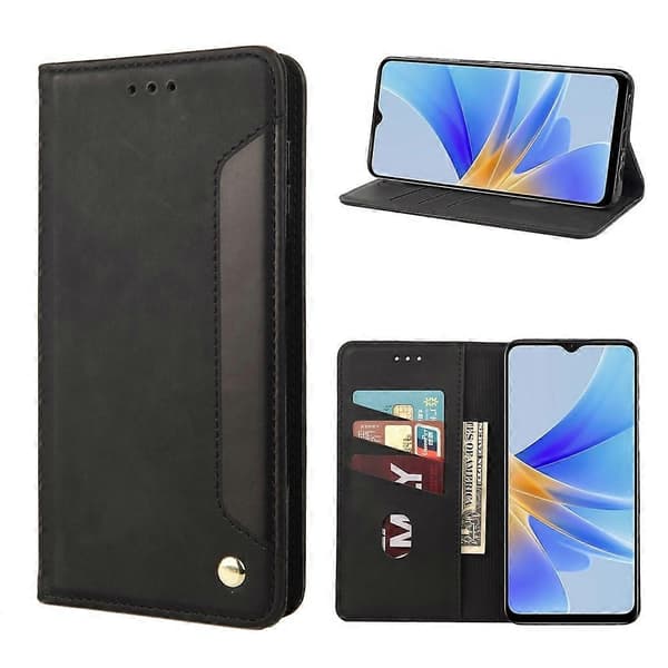 Til OPPO A17 Skin Feel Splejsning Læder Telefoncover