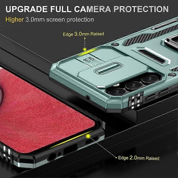 For Samsung Galaxy A54 Armor PC + TPU Camera Shield Phone Case