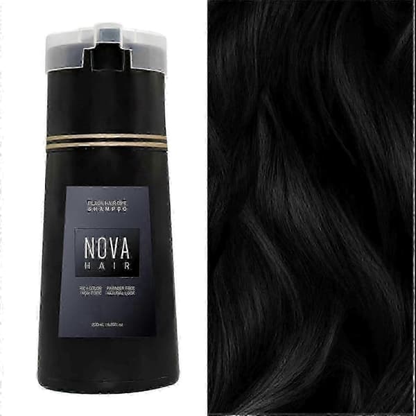Nova Hårfarveshampoo, Nova Hår Instant Farveshampoo, Nova Hårfarveshampoo, Nova Hår Instant Farveshampoo til mænd og kvinder (sort)