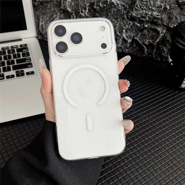 Kompatibel med iPhone 17 Pro Max Krystallklar Deksel Kompatibel med MagSafe Hardt PC-telefondeksel