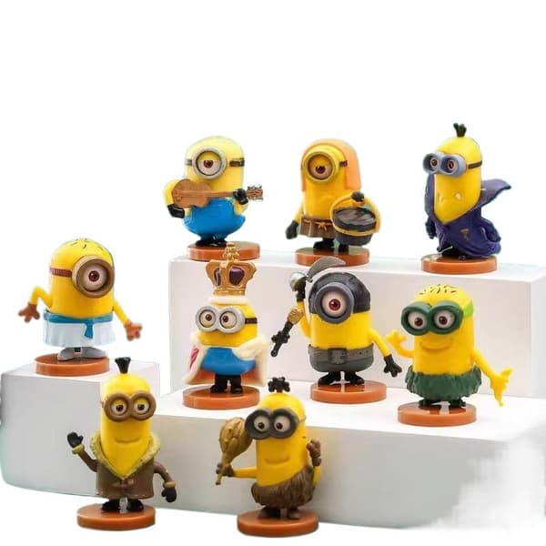 10 stk. PVC Mini Søde Dukke Legetøj Fødselsdagsgave Minion Model