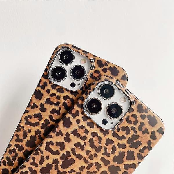 För Iphone 13 Leopard Mönster Icke-full täckning Tpu Protective Case (brun)