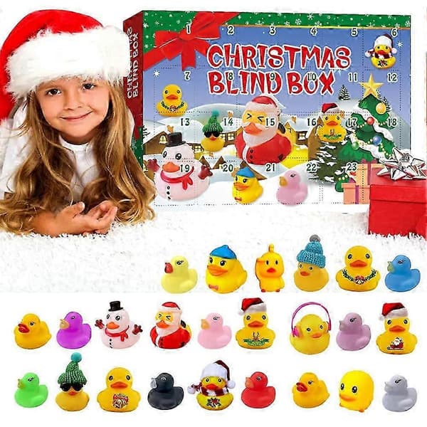 Julekalender med giftfrie badeender i ulike varianter for barnas nedtelling til jul