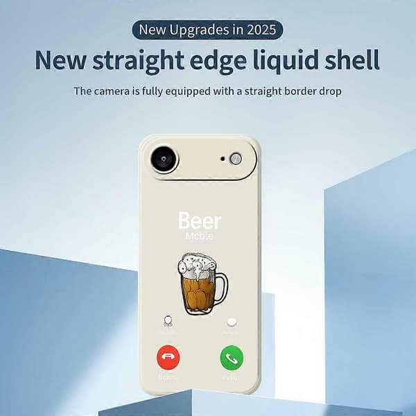 Compatible For iPhone 17 Air Case Beer Pattern Printing Straight Edge TPU Phone Back Cover