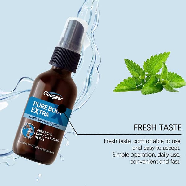 Pure Body Extra Nanosized Zeolite Spray Naturlig Daglig Detox för Kvinnor Män Resevänlig Kroppsvård Fräschhet