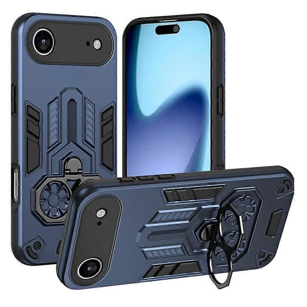 Kompatibel med iPhone 17 Air Case Ringhållare Stativ PC + TPU Stötsäkert Telefonskydd
