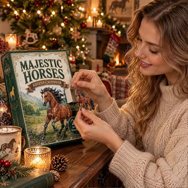 Black Horse Elephant Julekalender – 24 Akryl 2D-pynt – Gave til barn til juletreet