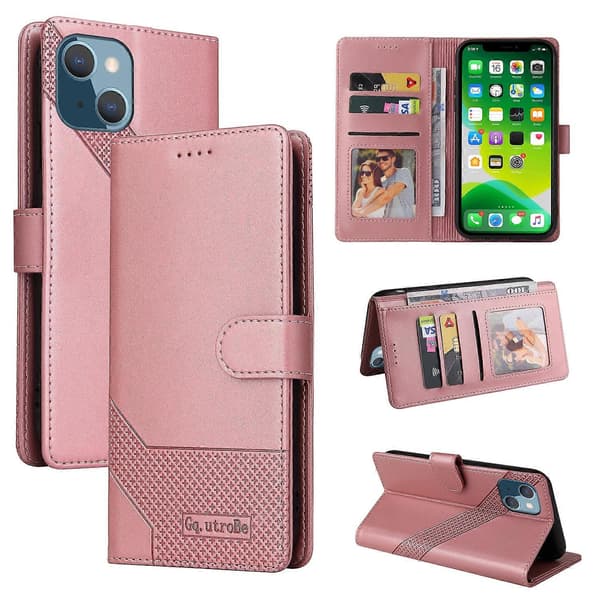 För iPhone 13 mini GQUTROBE Skin Feel Magnetiskt Läderfodral