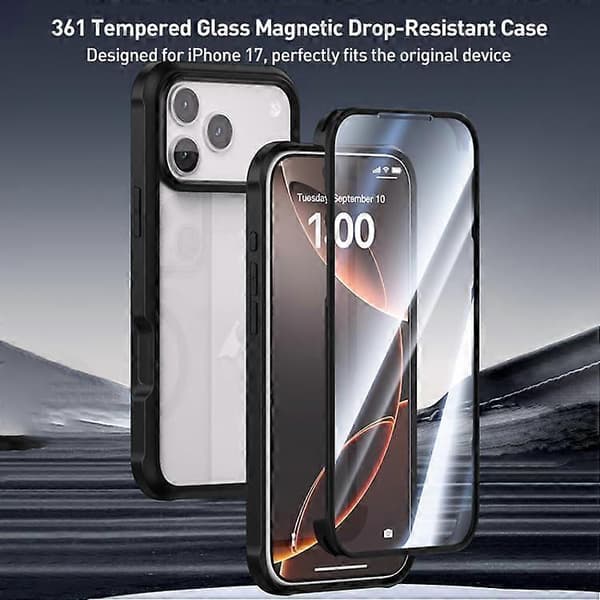 iPhone 17 Dubbelsidigt Skyddsfodral i Plastglas