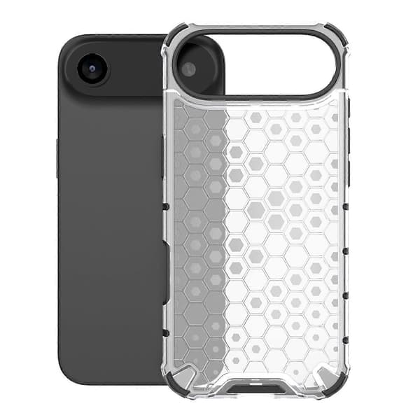 For iPhone 17 Air-deksel Støtsikkert PC TPU-telefondeksel med bikakeform - Grå