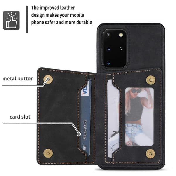 Til Samsung Galaxy S20 FE lynlås kortholder telefoncover
