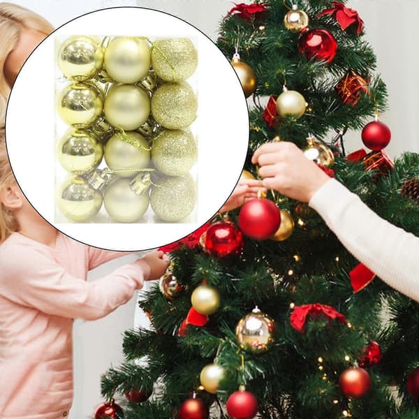 24 stk. juletrekuler julepynt julekuler bulk knusesikre julekuler
