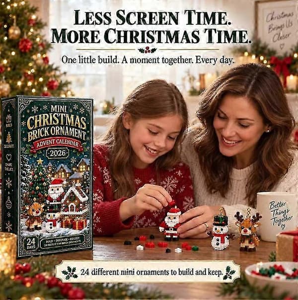 24-dages mini-byggeklods julekalender, DIY julepynt nedtællingsgave