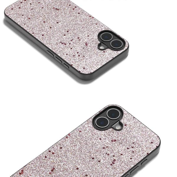 Glitter PU-telefondeksel til iPhone 16