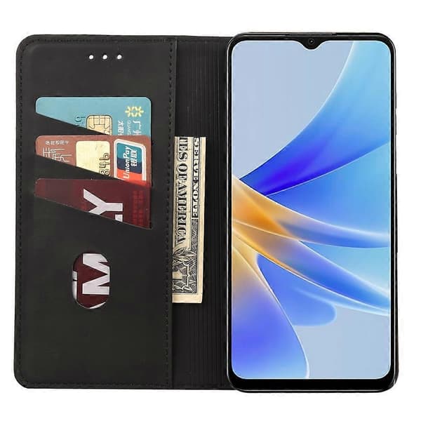 For OPPO A17 Skin Feel Splicing Leather Phone Case