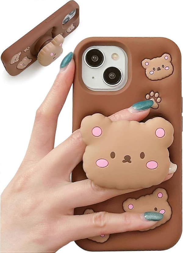 3D bamse-telefoncover til iPhone 16 Pro Max (med udtrækkelig telefon