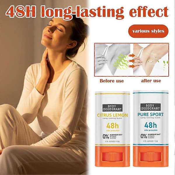 Glacier Solid Body Deodorant Stick - 48H Freshness, Non Greasy