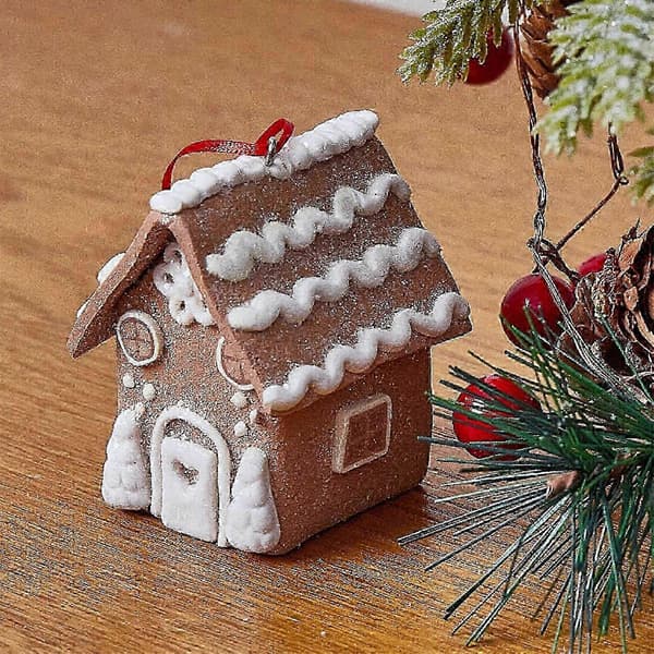 WJTG Julepynt Julepynt i harpiks Lite hus Julepynt Julepynt Mikrolandskap i PVC Lite hus Julepynt Jul
