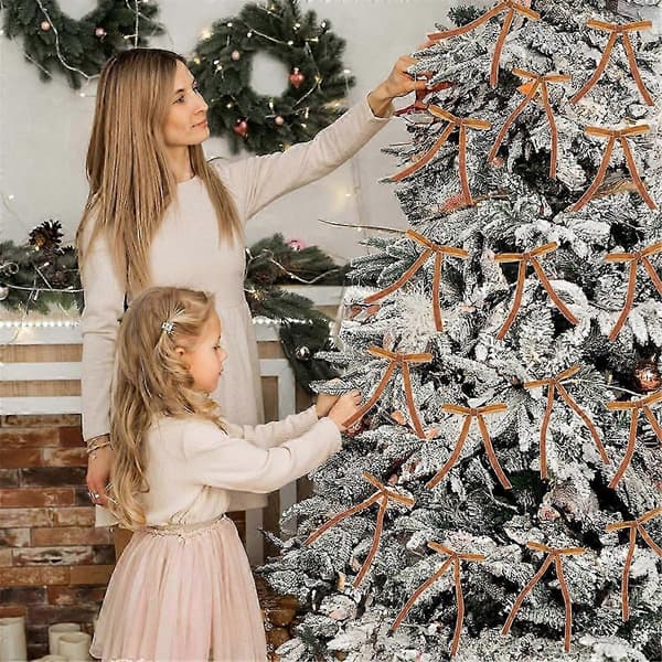 Julepynt med fløyelsløyfer, julebåndsløyfe til krans