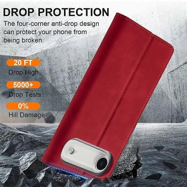 LC.IMEEKE kompatibel för iPhone 17 Air Case Plånbok Microfiber Läder Telefonskydd