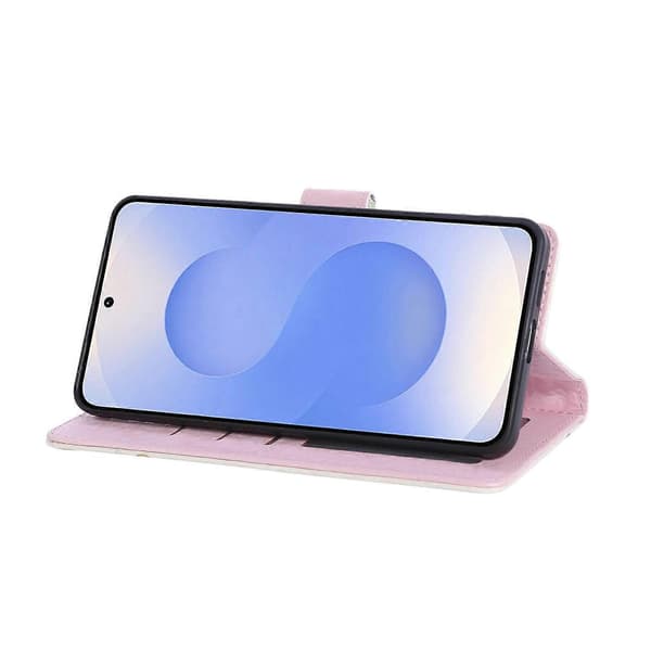 Til Samsung Galaxy S25 Edge-deksel RFID-blokkerende blomsterlærtelefondeksel