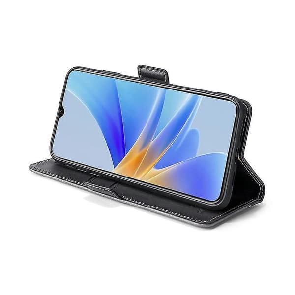 Til OPPO A17 Kontrastfarve Side Spænde Læder Telefoncover