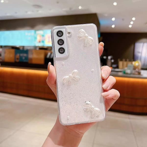 Samsung Galaxy Note20 Pearl Bow Glitter Epoxy TPU -puhelinkotelo