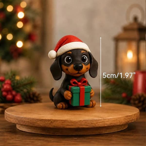 2026 3D Gravhund Julekalender Festlig Nedtællingsdekoration