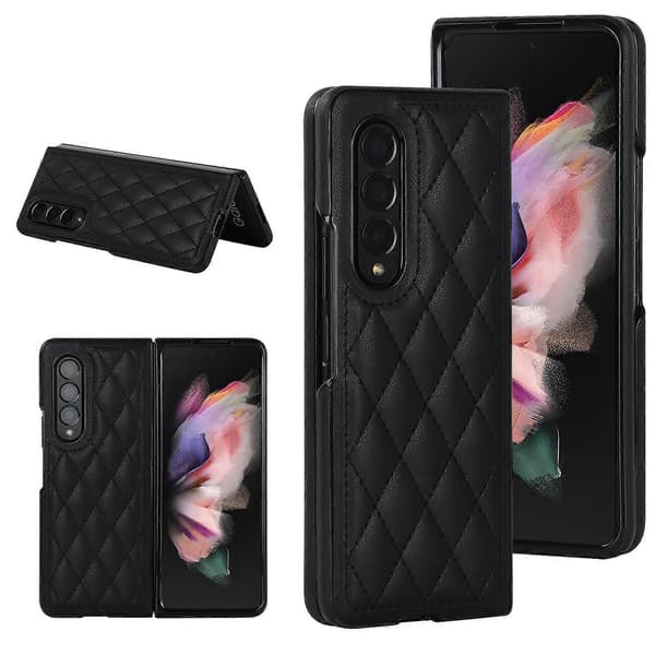For Samsung Galaxy Z Fold4 Rhombic mikrofiber sammenleggbart telefondeksel