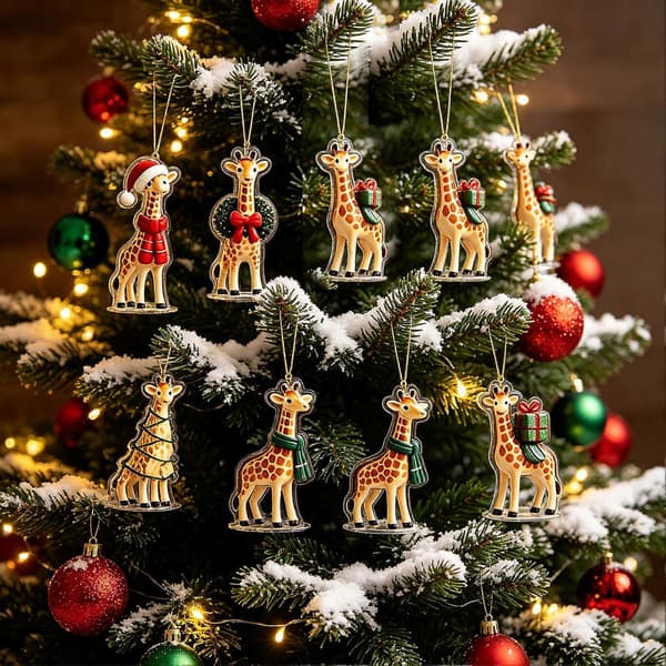 24-dages giraf-julekalender - 2D akrylfigur-nedtælling