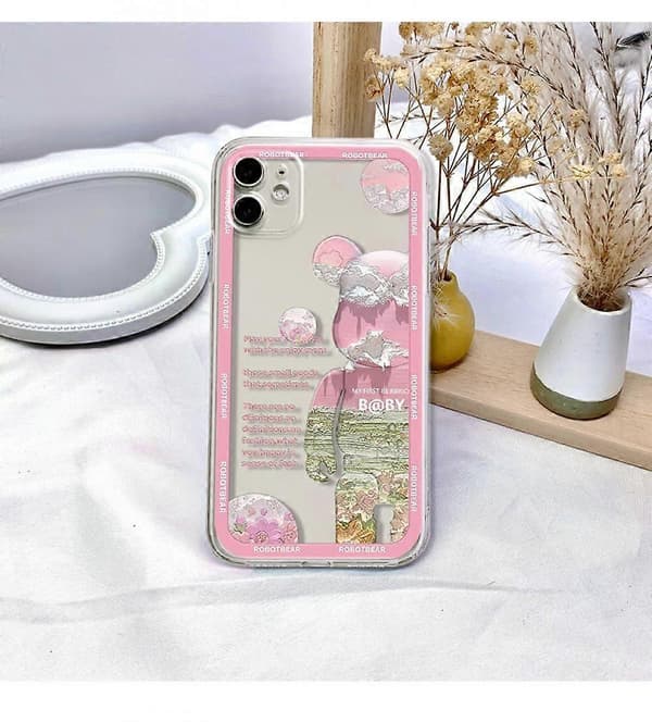 Violent Bear 3D blødt TPU telefoncover til iPhone 13 Pro Max (Pink)