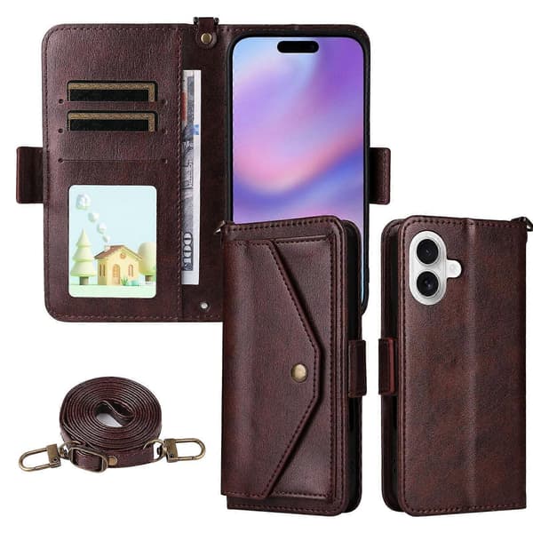 Lädertelefonfodral för iPhone 17