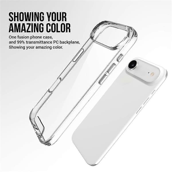 Kompatibel med iPhone 17 Air-deksel TPU-ramme Klart PC-bakdeksel