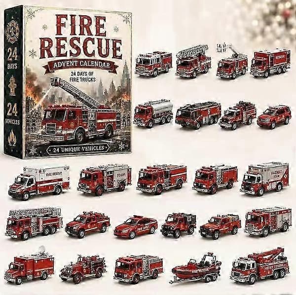 Julebilmodell 24-dagers adventskalender plastpynt WG-26_BH