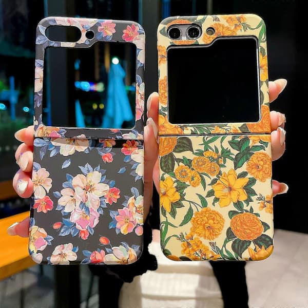 Blommönster Telefonfodral Högkvalitativt Kompatibelt Samsung Galaxy Z Flip5