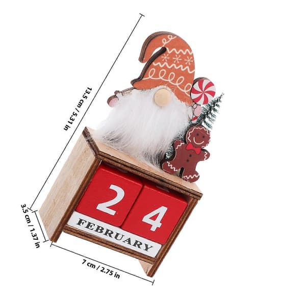 Julefest blokkalender i tre for skrivebordet