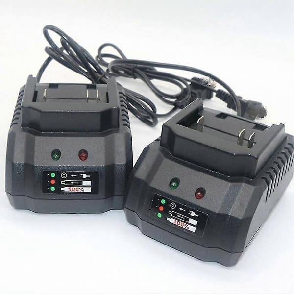 Litiumionbatterilader for 18V 21V elektroverktøy med EU-pluggadapter