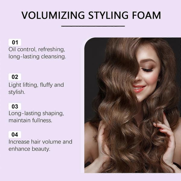 Hårmousse, 2 delar för volym och styling