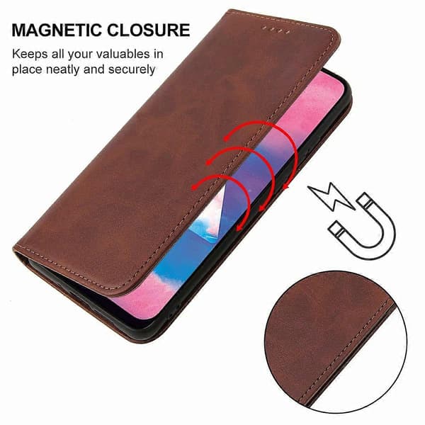 För Samsung Galaxy M30, A40s magnetiskt läderfodral