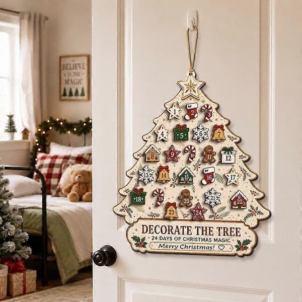 Juletre-adventskalender 24-dagers nedtelling for julepynt i hjemmet