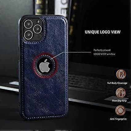 Compatible with iPhone 13 Pro Case Premium Leather TPU Hybrid Shell Cover (blue)