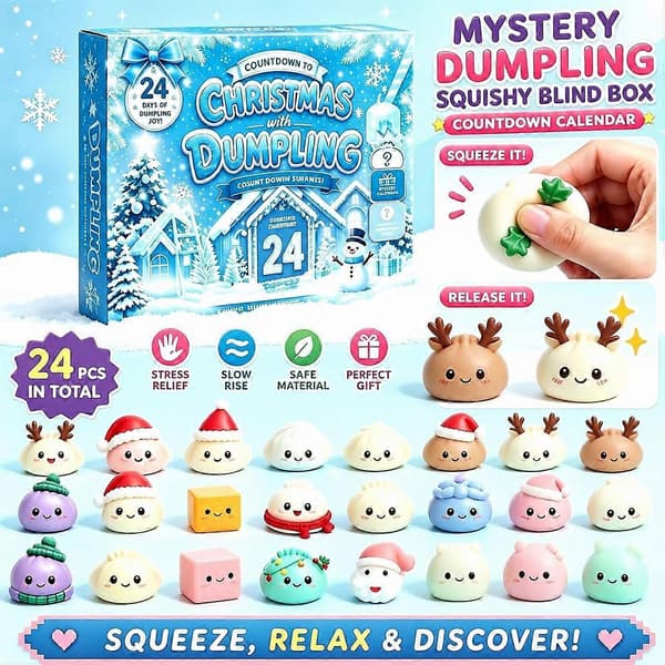Jule-blindboks julekalender 24-sæt TPR Squishy stresslindrende legetøj, sjov gaveæske til julefester