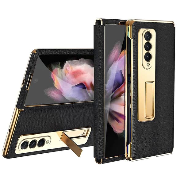 Cross Texture Hinge Phone Case för Samsung Galaxy Z Fold4