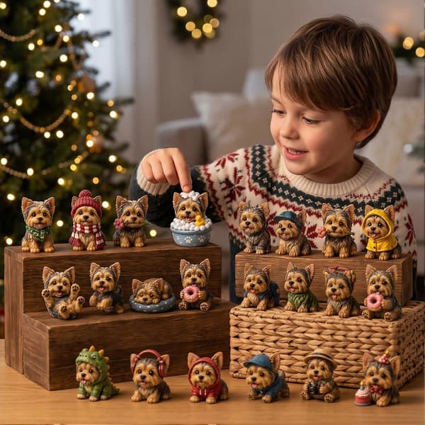 Gede-julekalender – 24 mini-gedefigurer – til nedtælling til jul i bondegårdsstil