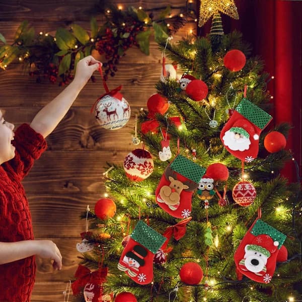 Julesokker 2-pakning julepynt juletrepynt gaveposer juleposer