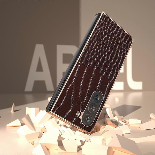 Til Samsung Galaxy Z Fold5 Krokodille Tekstur Læder Nano Galvanisering Telefoncover