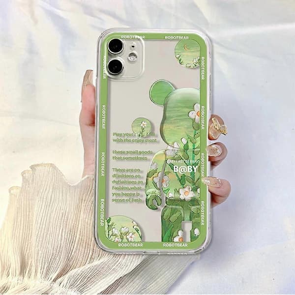 Violent Bear 3D Mjukt TPU-telefonfodral för iPhone 13 Pro Max (grön)
