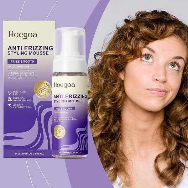 Hoegoa Curls Volumizing og Styling Mousse Krøller Styling Glans Selvsikker, Blød og Elastisk Krølning